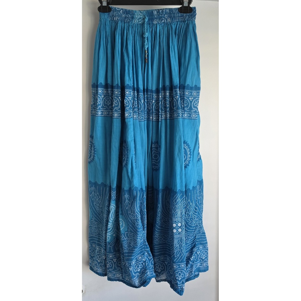 Just Class Maxi Skirt S Blue Paisley Cotton Boho Bohemian Long Hippie